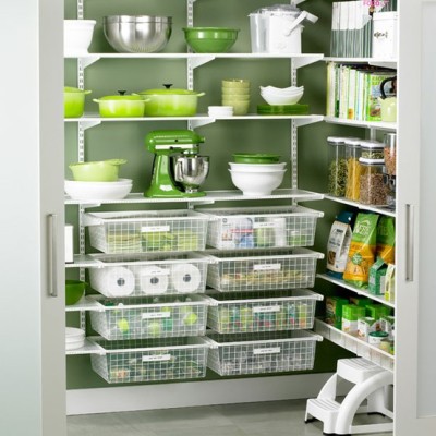 organized green pantry